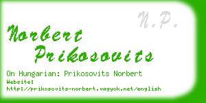 norbert prikosovits business card